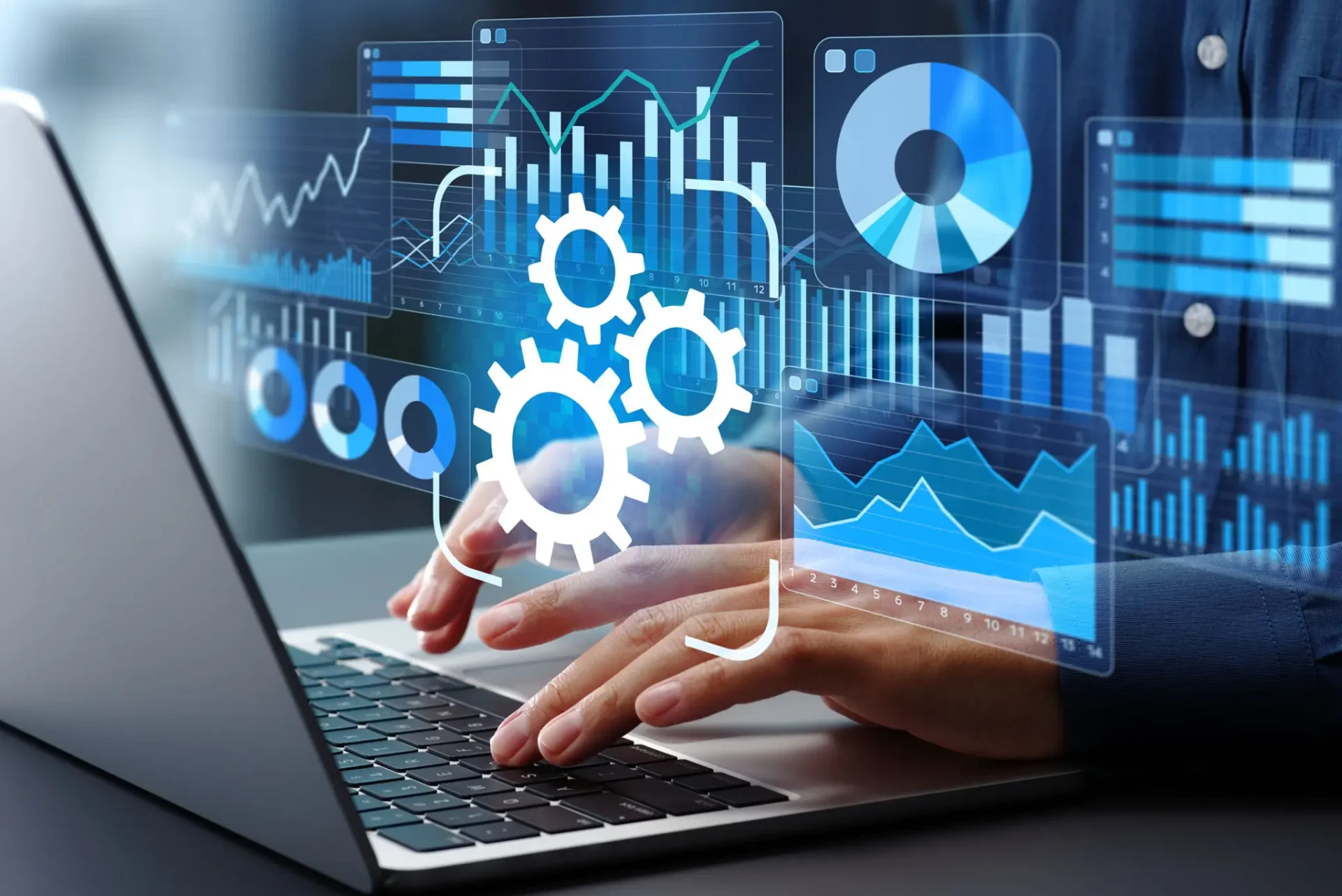 Digital data visualization on computer screen
